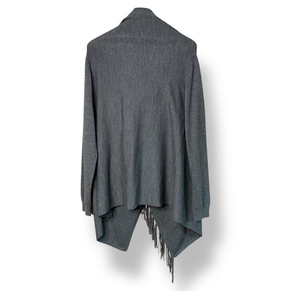 REPEAT EASY KNIT 100% Merino Wool Wrap Fringed Long Sleeve Cardigan Sz XL - Picture 4 of 10